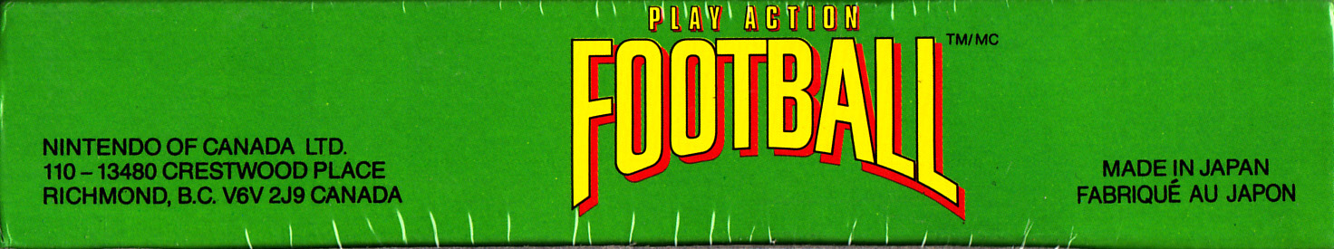 Play Action Football CAN-1 Box top