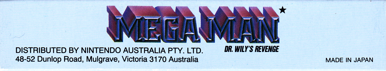 Mega Man Dr. Wily's Revenge AUS-1 Box top