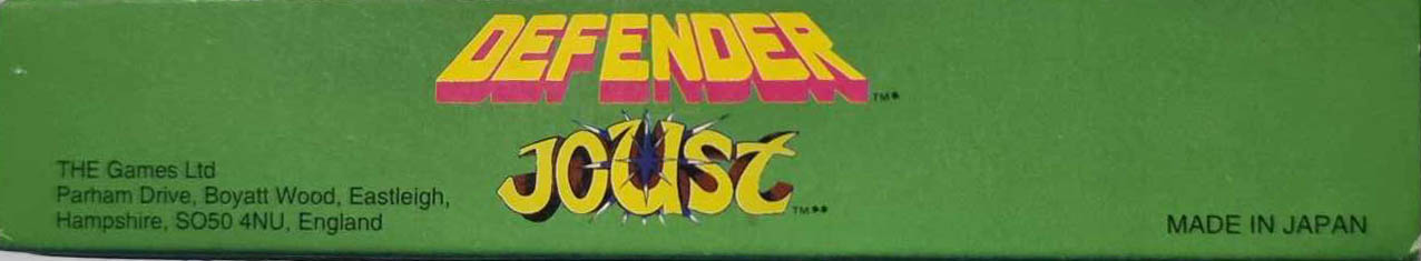 Arcade Classic no.4 Defender - Joust UKV-1 Box top