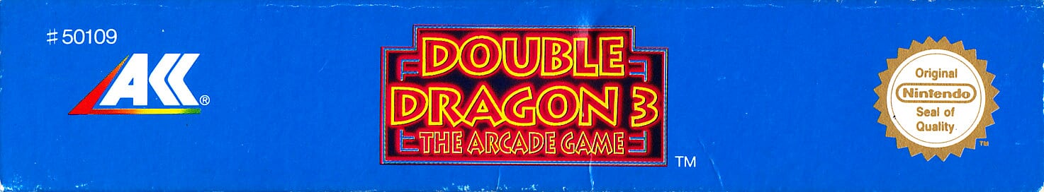 Double Dragon 3 the Arcade Game FAH-1 Box top